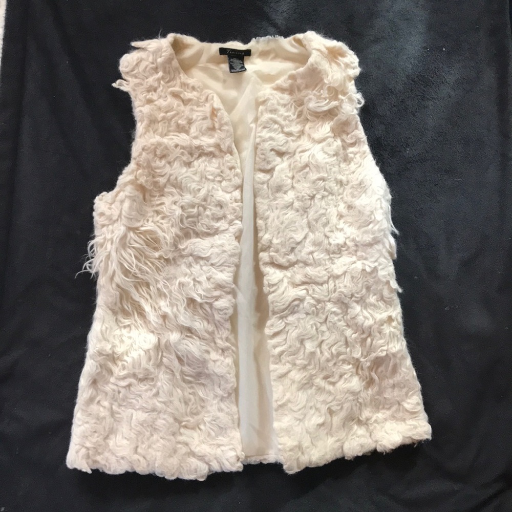 Faux fur/wool white vest